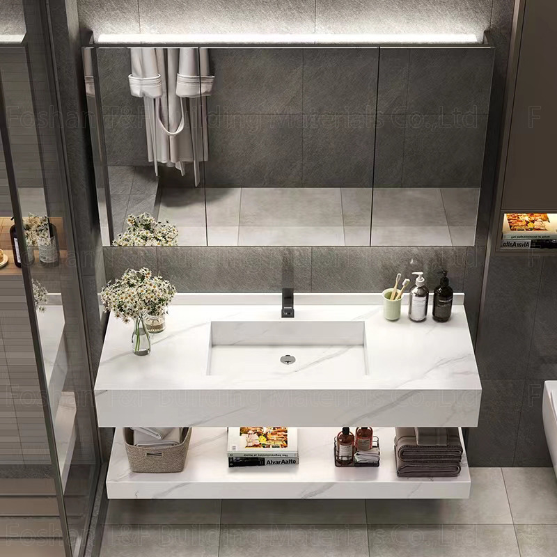 Countertop ματαιοδοξίας λουτρών cOem συμπυκνωμένα μονάδες πέτρινα οδηγημένα λεκάνη γραφεία αποθήκευσης καθρεφτών