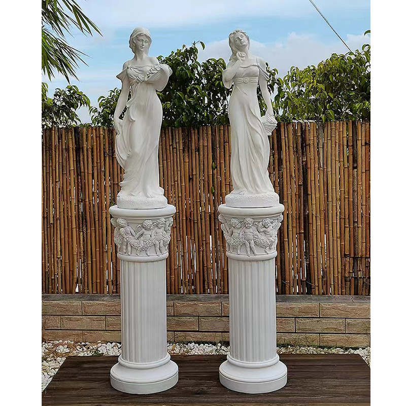 Υπαίθρια διακόσμηση κήπων κυρία Marble Stone Sculpture ζωή - μέγεθος