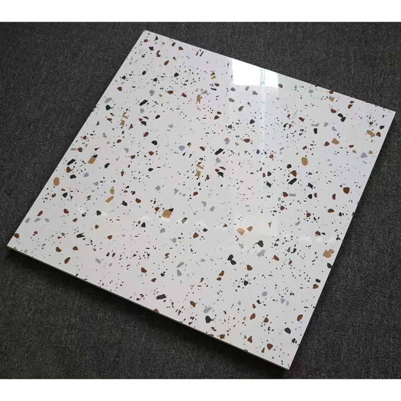 60x60cm Υψηλή λάμψη γυαλισμένα γυαλισμένα κεραμίδια Terrazzo για καθιστικό κουζίνα μπάνιο τοίχωμα πάτωμα