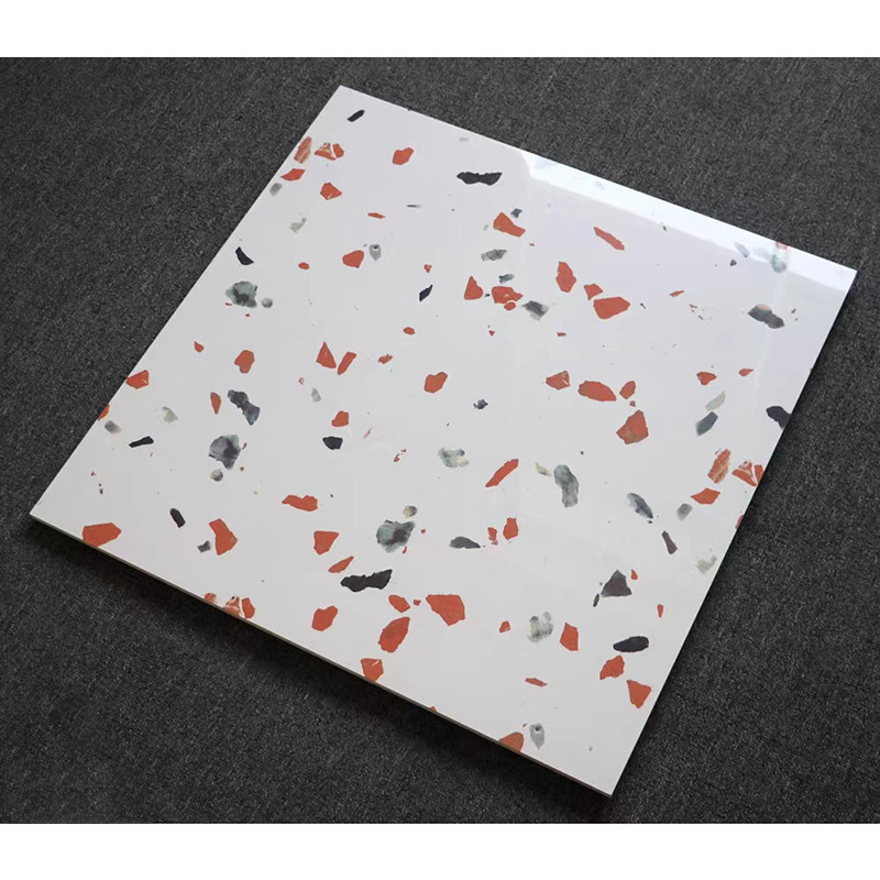60x60cm Υψηλή λάμψη γυαλισμένα γυαλισμένα κεραμίδια Terrazzo για καθιστικό κουζίνα μπάνιο τοίχωμα πάτωμα