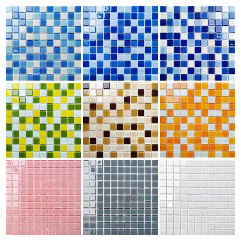 300x300mm Κρυστάλλινο γυαλί Μοζαϊκό τοίχωμα πλακάκια για το μπάνιο πισίνα κουζίνα Backsplash
