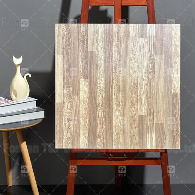 600x600mm Πλήρες Σώμα Ρουστικά Κεραμίδια Γης ξύλινη υφή Μη ολισθητικά Κεραμίδια Πορσελάνης