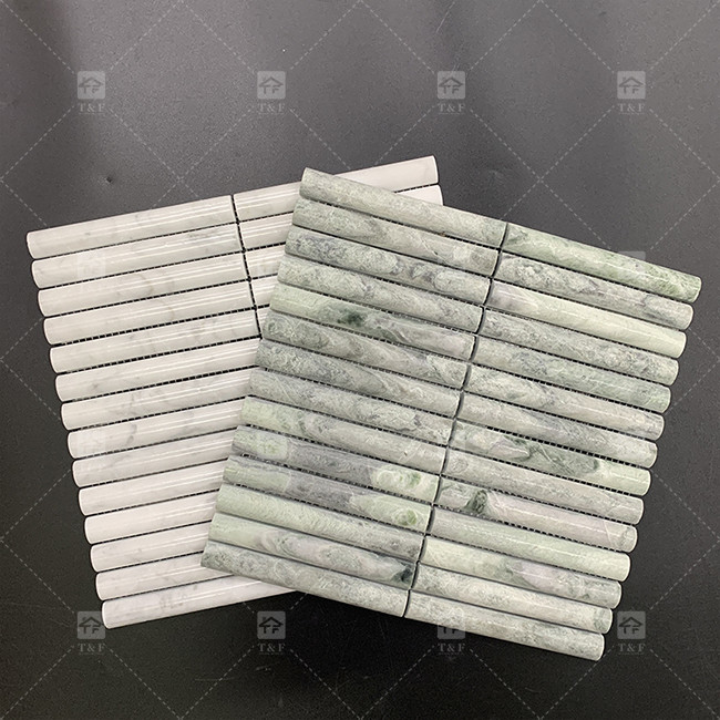 Μαρμάρινο σχέδιο 3D Arc Long Strip Μοζαϊκό πάτωμα τοίχο πλακάκι για τηλεόραση Φόντο κουζίνα Backsplash