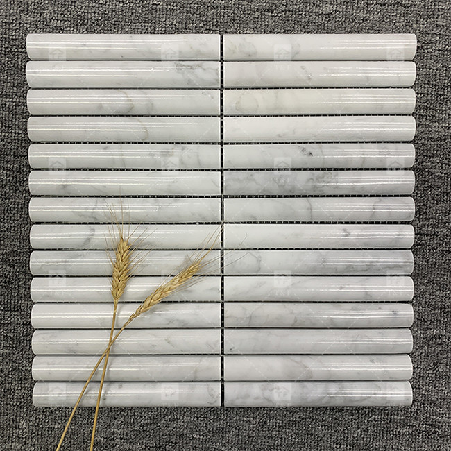 Μαρμάρινο σχέδιο 3D Arc Long Strip Μοζαϊκό πάτωμα τοίχο πλακάκι για τηλεόραση Φόντο κουζίνα Backsplash