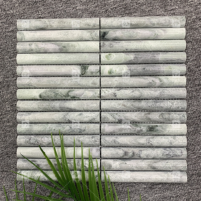 Μαρμάρινο σχέδιο 3D Arc Long Strip Μοζαϊκό πάτωμα τοίχο πλακάκι για τηλεόραση Φόντο κουζίνα Backsplash